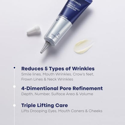 BONCEPT Retinol 2500 IU Wrinkle-Shot Perfector – Korean Anti-Aging Face Cream with Bakuchiol for Beginners, Pore Care & Firming, 0.5 fl oz
