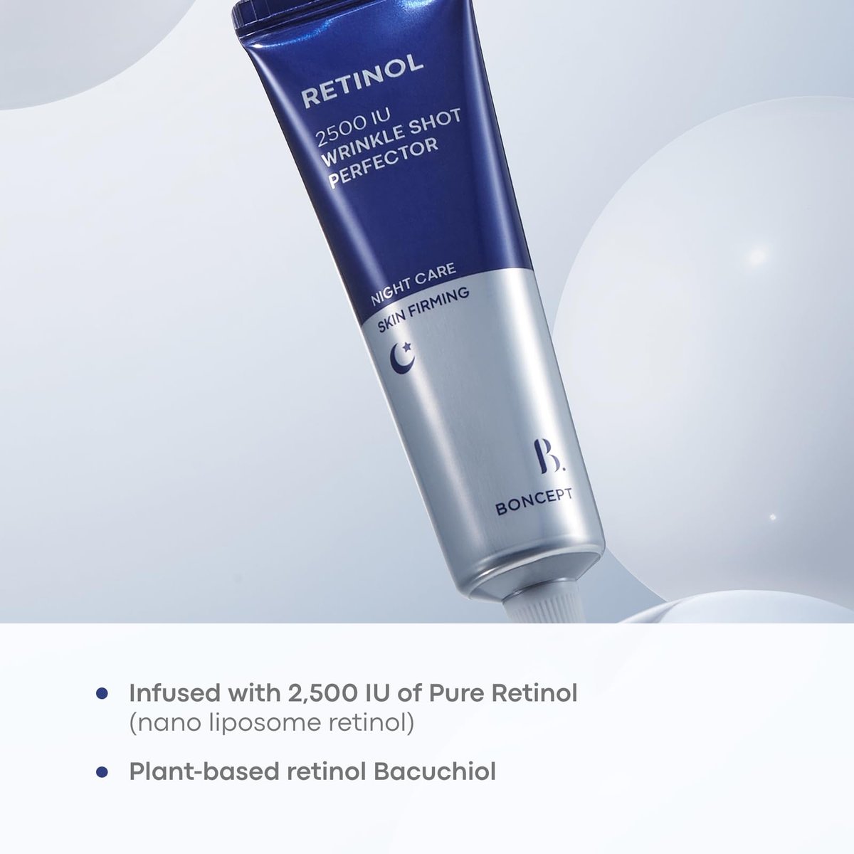 BONCEPT Retinol 2500 IU Wrinkle-Shot Perfector – Korean Anti-Aging Face Cream with Bakuchiol for Beginners, Pore Care & Firming, 0.5 fl oz - görsel 3