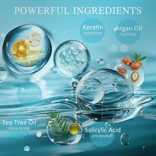 SHVYOG Scalp Scrub with Biotin & 3% Salicylic Acid – 2-in-1 Exfoliator & Clarifying Detox Shampoo for Dandruff, Itchy Scalp, Oily Hair & Dry Scalp Treatment, Includes Scalp Massager, 8.8 oz Avelisse