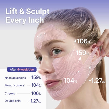 MEDITHERAPY Tension Up Mask 5EA - Korean Collagen Face V Line Lifting Mask - Hydrating Firming & Skin Tightening for Sharp & Sculpted Contour, Double Chin Reducer - Matrixyl & Peptide Gel Facial Mask Avelisse