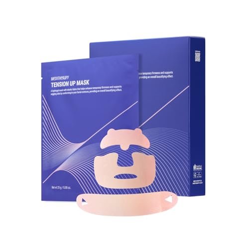 MEDITHERAPY Tension Up Mask 5EA - Korean Collagen Face V Line Lifting Mask - Hydrating Firming & Skin Tightening for Sharp & Sculpted Contour, Double Chin Reducer - Matrixyl & Peptide Gel Facial Mask Avelisse