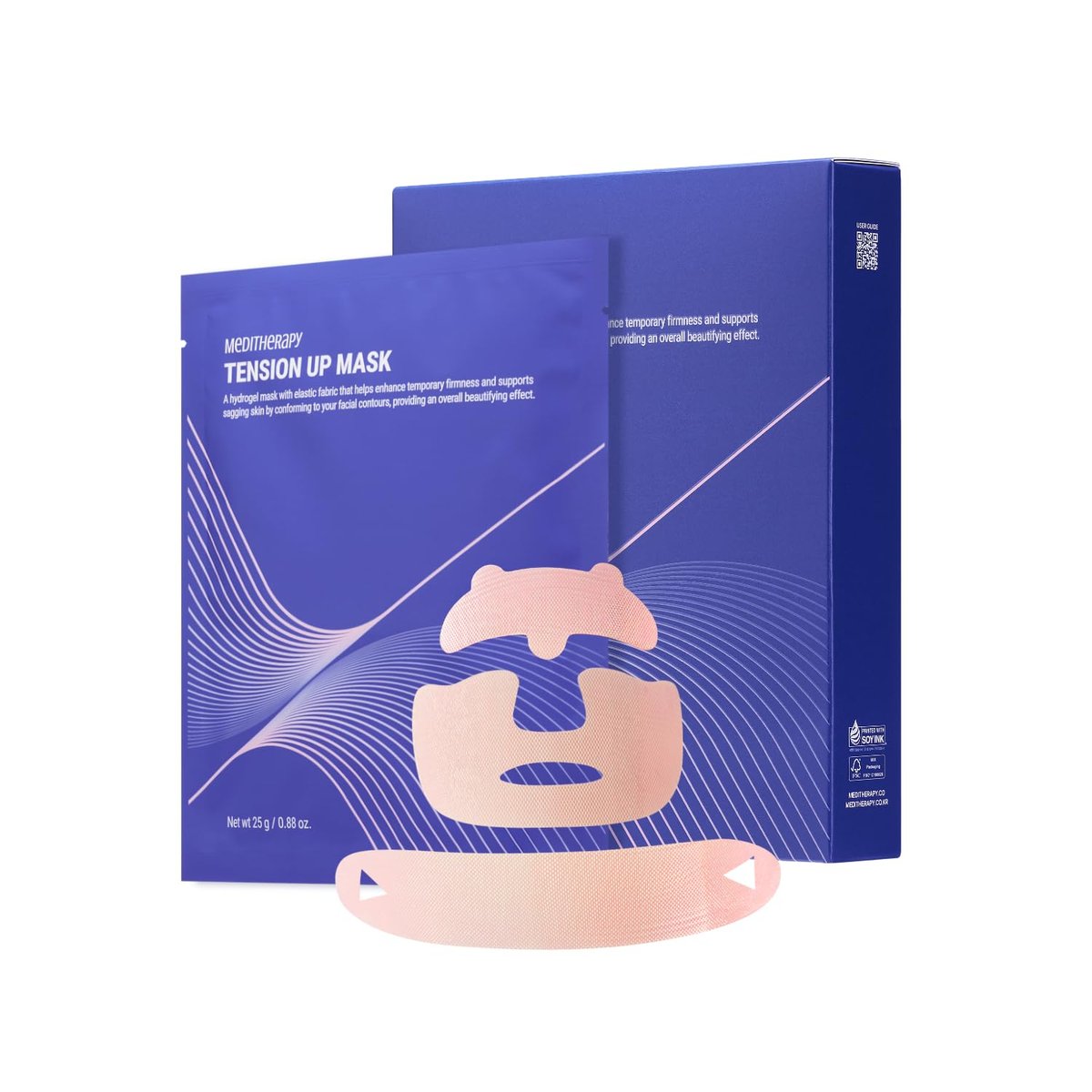 MEDITHERAPY Tension Up Mask 5EA - Korean Collagen Face V Line Lifting Mask - Hydrating Firming & Skin Tightening for Sharp & Sculpted Contour, Double Chin Reducer - Matrixyl & Peptide Gel Facial Mask Avelisse