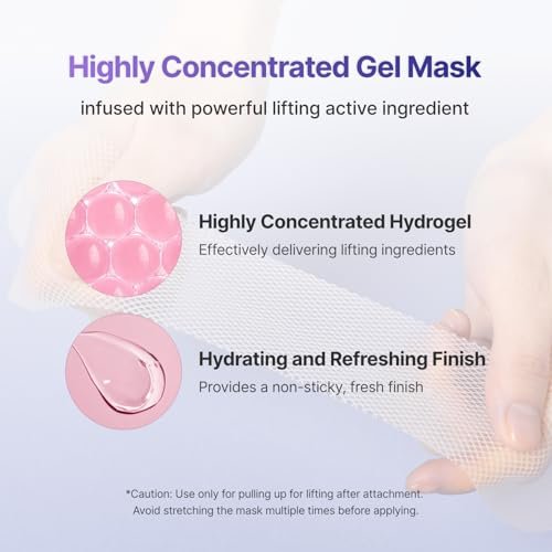 MEDITHERAPY Tension Up Mask 5EA - Korean Collagen Face V Line Lifting Mask - Hydrating Firming & Skin Tightening for Sharp & Sculpted Contour, Double Chin Reducer - Matrixyl & Peptide Gel Facial Mask Avelisse
