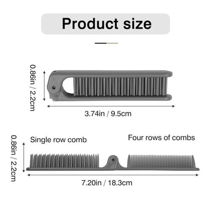 3-Piece Pocket Folding Comb Set – Portable Travel Hair Brushes with Dual-Headed Design, Compact and Colorful (Gray, Purple, White)