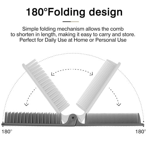 3-Piece Pocket Folding Comb Set – Portable Travel Hair Brushes with Dual-Headed Design, Compact and Colorful (Gray, Purple, White) - görsel 6