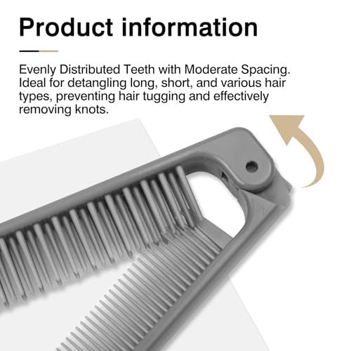 3-Piece Pocket Folding Comb Set – Portable Travel Hair Brushes with Dual-Headed Design, Compact and Colorful (Gray, Purple, White) - görsel 10