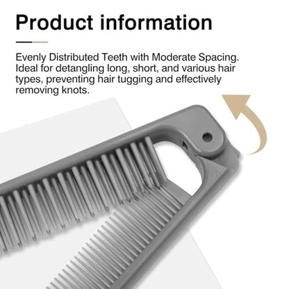 3-Piece Pocket Folding Comb Set – Portable Travel Hair Brushes with Dual-Headed Design, Compact and Colorful (Gray, Purple, White)