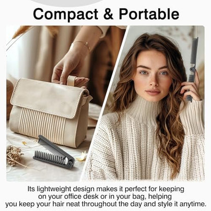 3-Piece Pocket Folding Comb Set – Portable Travel Hair Brushes with Dual-Headed Design, Compact and Colorful (Gray, Purple, White)