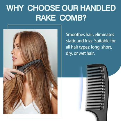 3-Piece Wide-Tooth Comb Set for Detangling & Styling – Ergonomic Grip for Medium & Thick Hair – Salon-Style for Men & Women (Black)