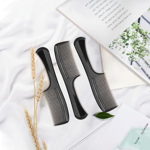 3-Piece Wide-Tooth Comb Set for Detangling & Styling – Ergonomic Grip for Medium & Thick Hair – Salon-Style for Men & Women (Black) - görsel 14