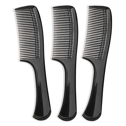 3-Piece Wide-Tooth Comb Set for Detangling & Styling – Ergonomic Grip for Medium & Thick Hair – Salon-Style for Men & Women (Black) - görsel 2