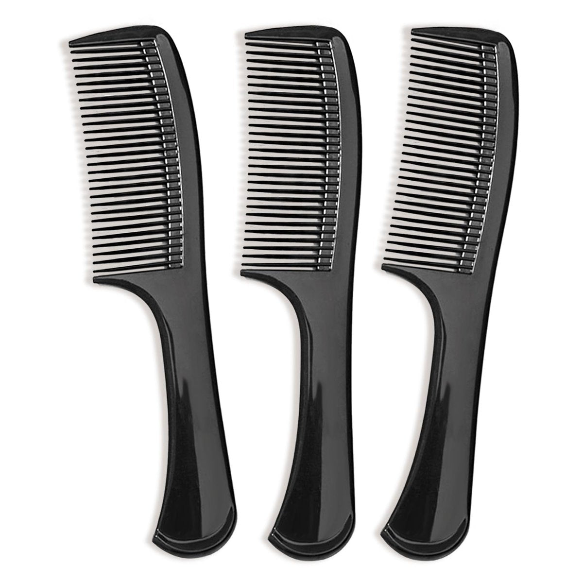 3-Piece Wide-Tooth Comb Set for Detangling & Styling – Ergonomic Grip for Medium & Thick Hair – Salon-Style for Men & Women (Black) - görsel 1