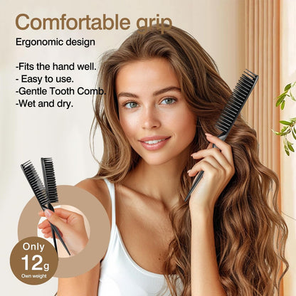 3-Row Rat Tail Styling Comb Set (4PCS) – Flexible Comb for Detangling, Defining Curls, and Sectioning Hair