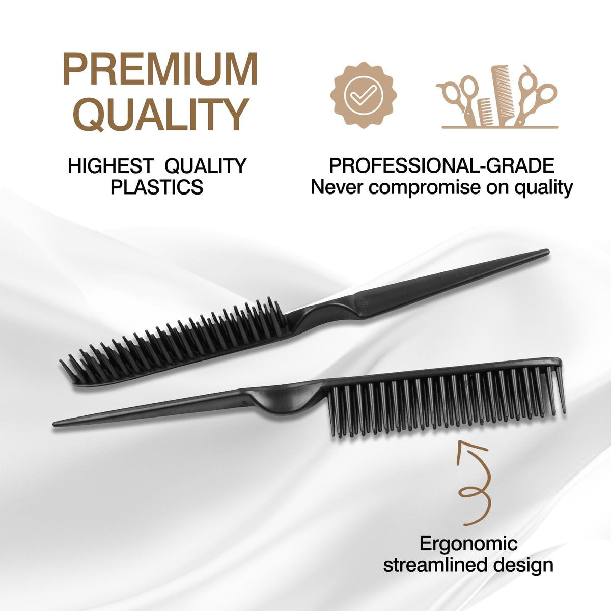 3-Row Rat Tail Styling Comb Set (4PCS) – Flexible Comb for Detangling, Defining Curls, and Sectioning Hair - görsel 5