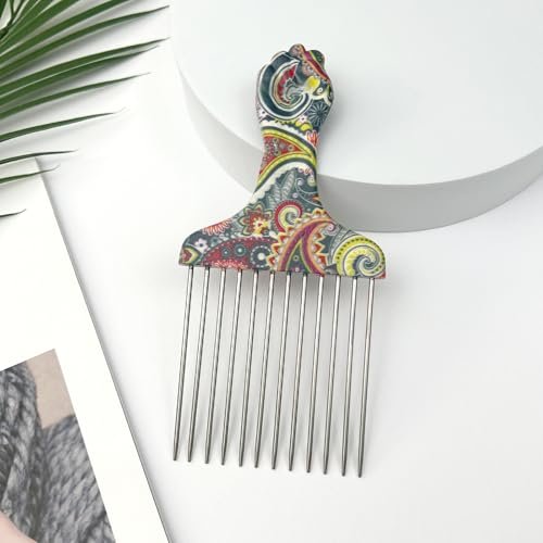 Zoolinn Stainless Steel Professional Hair Styling Pick Comb for Afro and Curly Hair – Unisex Design - görsel 14