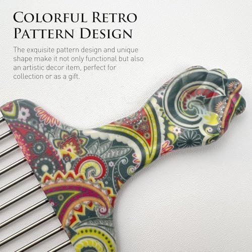 Zoolinn Stainless Steel Professional Hair Styling Pick Comb for Afro and Curly Hair – Unisex Design - görsel 12