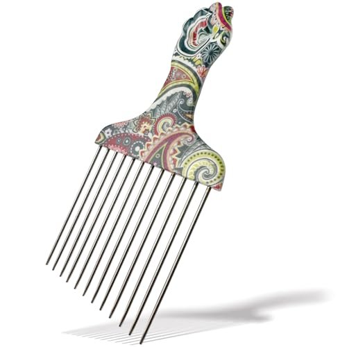 Zoolinn Stainless Steel Professional Hair Styling Pick Comb for Afro and Curly Hair – Unisex Design - görsel 2