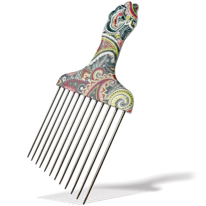 Zoolinn Stainless Steel Professional Hair Styling Pick Comb for Afro and Curly Hair – Unisex Design