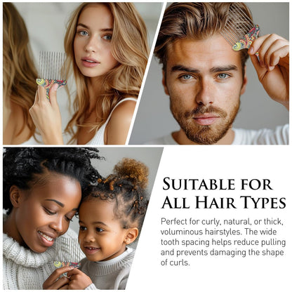 Zoolinn Stainless Steel Professional Hair Styling Pick Comb for Afro and Curly Hair – Unisex Design