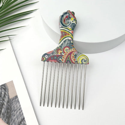 Zoolinn Stainless Steel Professional Hair Styling Pick Comb for Afro and Curly Hair – Unisex Design