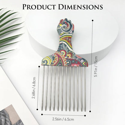 Zoolinn Stainless Steel Professional Hair Styling Pick Comb for Afro and Curly Hair – Unisex Design