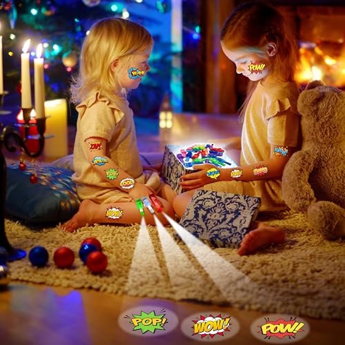 72 PCS Hero Party Favors - 48 Temporary Tattoos & 24 LED Finger Lights Combo - Superhero Birthday Goodie Bag Fillers, Light Up Toys for Kids and Adults, Party Supplies - görsel 18