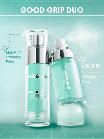SHEGLAM Good Grip Hydrating Prime & Set Spray - Oil Control Moisturizing Primer, Smooth Fine Lines, Silicone-Free Face Primer (Green)