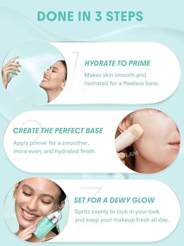 SHEGLAM Good Grip Hydrating Prime & Set Spray - Oil Control Moisturizing Primer, Smooth Fine Lines, Silicone-Free Face Primer (Green) - görsel 6