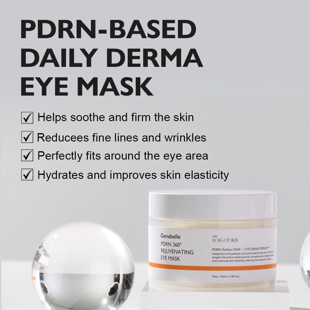 Genabelle PDRN 360° Rejuvenating Eye Mask – Full Eye Area Eye Patches with PDRN & Peptides for Hydration, Firming & Elasticity – Targets Dark Circles, Puffiness & Fine Lines – 70 Count Avelisse
