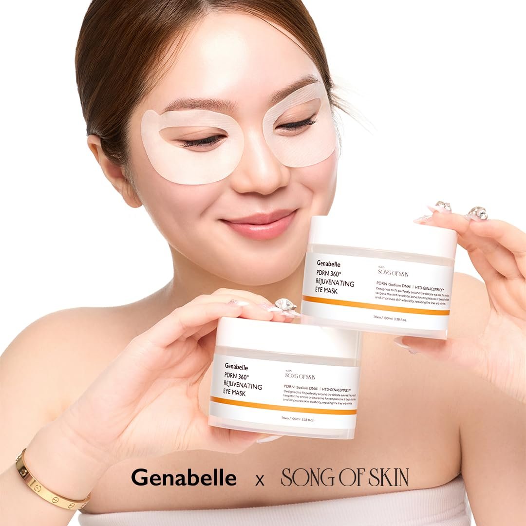 Genabelle PDRN 360° Rejuvenating Eye Mask – Full Eye Area Eye Patches with PDRN & Peptides for Hydration, Firming & Elasticity – Targets Dark Circles, Puffiness & Fine Lines – 70 Count Avelisse