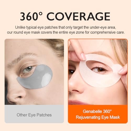 Genabelle PDRN 360° Rejuvenating Eye Mask – Full Eye Area Eye Patches with PDRN & Peptides for Hydration, Firming & Elasticity – Targets Dark Circles, Puffiness & Fine Lines – 70 Count Avelisse