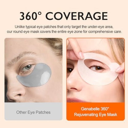 Genabelle PDRN 360° Rejuvenating Eye Mask – Full Eye Area Eye Patches with PDRN & Peptides for Hydration, Firming & Elasticity – Targets Dark Circles, Puffiness & Fine Lines – 70 Count Avelisse