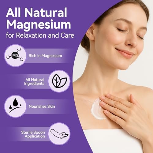 LemeTree Magnesium Cream | Topical Nighttime Magnesium Lotion with Jojoba Oil, Shea Butter & Vitamin E for Legs, Arms or Chest | Safe for Kids - görsel 6