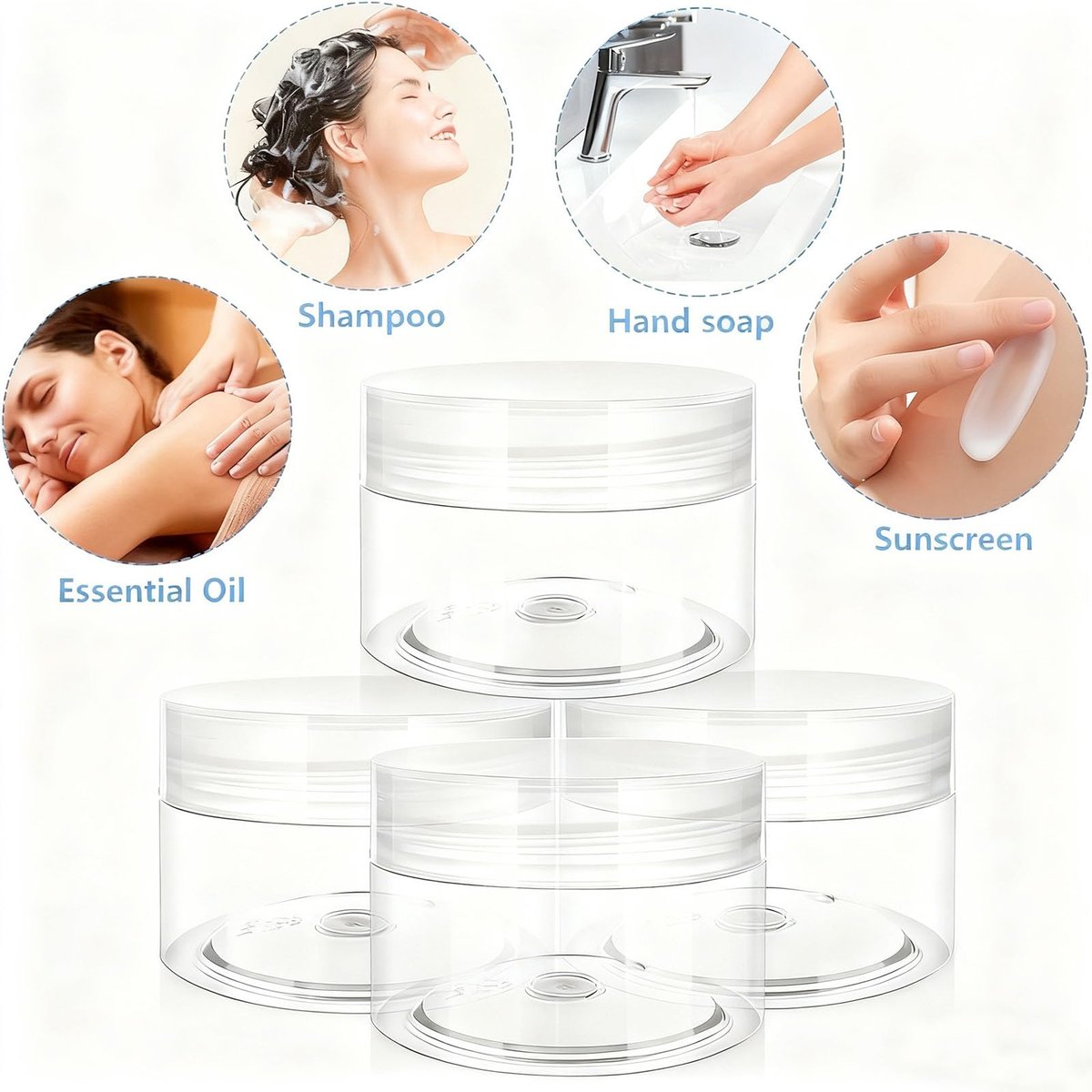 4 Pack 1 Oz (30ml) Travel Containers for Creams – Leak Proof with Labels - görsel 7