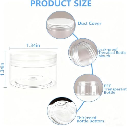 4 Pack 1 Oz (30ml) Travel Containers for Creams – Leak Proof with Labels - görsel 4