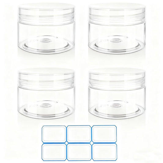 4 Pack 1 Oz (30ml) Travel Containers for Creams – Leak Proof with Labels