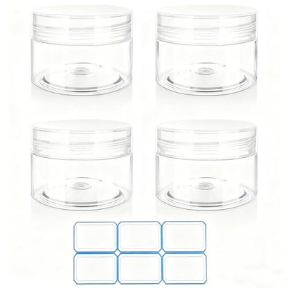 4 Pack 1 Oz (30ml) Travel Containers for Creams – Leak Proof with Labels