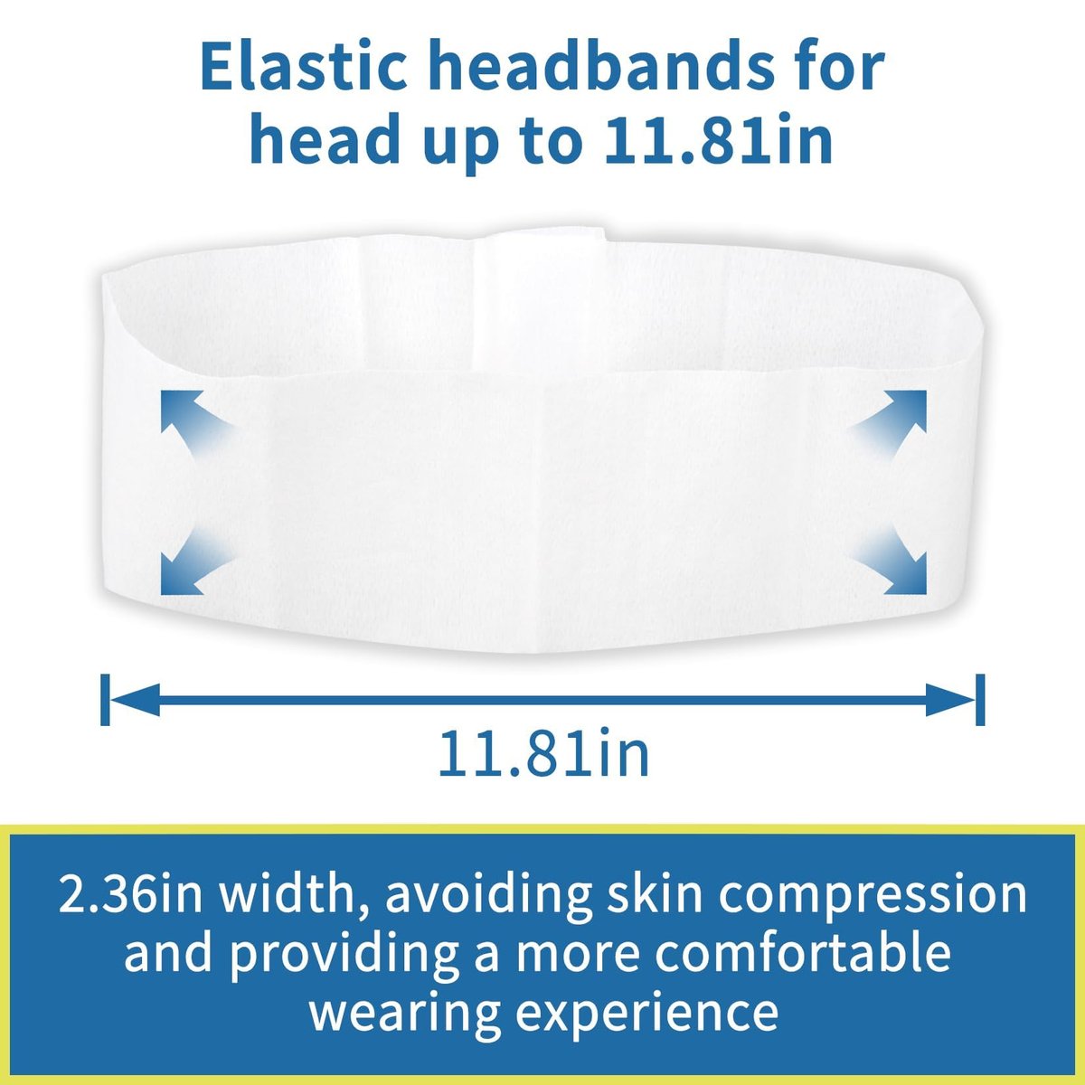 RAQEHO 50pcs Disposable Headbands for Spa - Non Slip Elastic Spa Facial Head Bands Bulk Head Wrap Hair Bands for Women Hair Skincare Washing Face Makeup Facial Tools Esthetician Supplies Adjustable - görsel 3