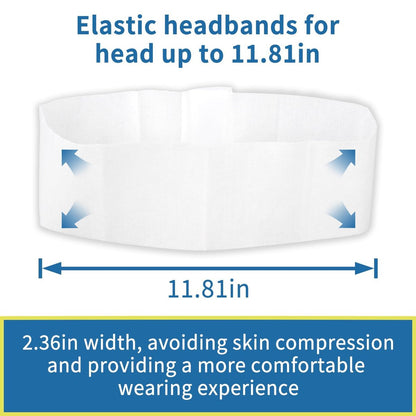 RAQEHO 50pcs Disposable Headbands for Spa - Non Slip Elastic Spa Facial Head Bands Bulk Head Wrap Hair Bands for Women Hair Skincare Washing Face Makeup Facial Tools Esthetician Supplies Adjustable
