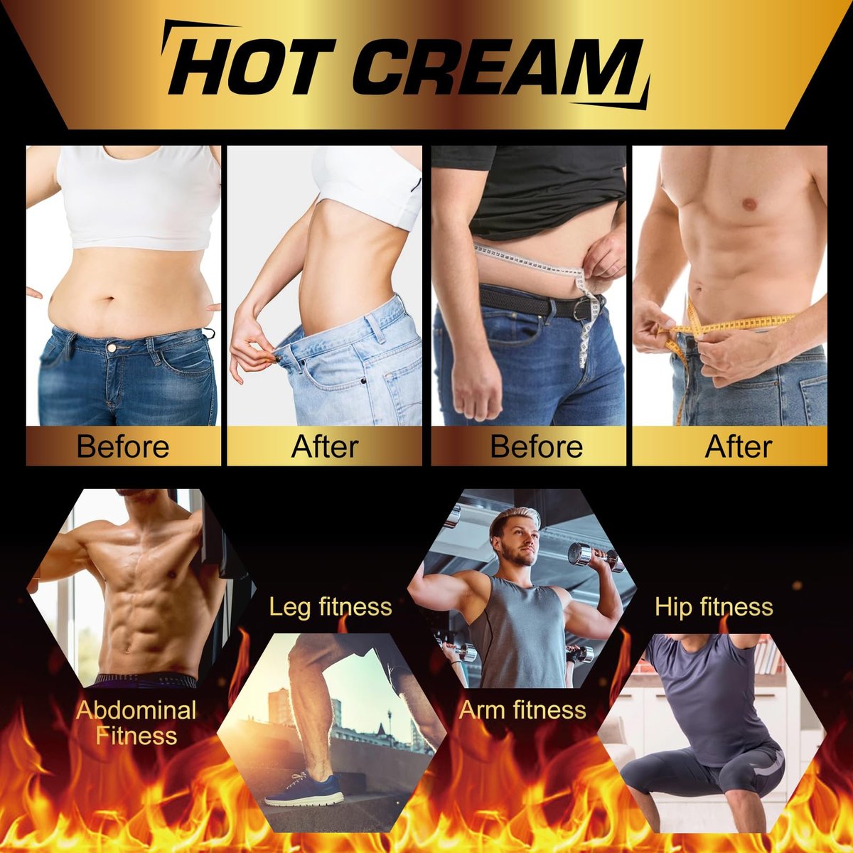 KITNOBLIS Hot Sweat Cream for Belly Fat Burner - Natural Fat Burning Cream for Women, Workout Enhancer for Thighs, Legs, Arms & Buttocks (4 Fl Oz) - görsel 3