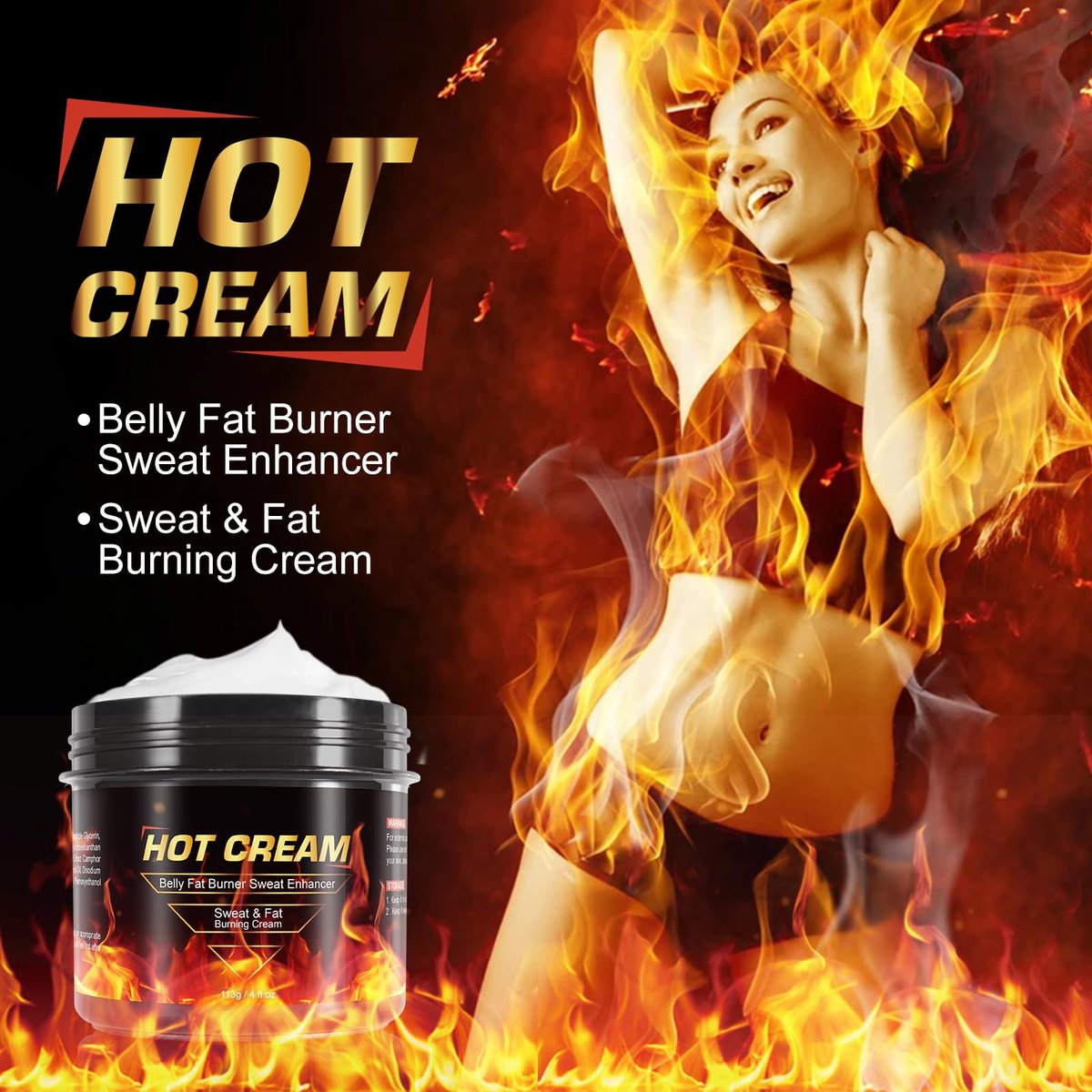 KITNOBLIS Hot Sweat Cream for Belly Fat Burner - Natural Fat Burning Cream for Women, Workout Enhancer for Thighs, Legs, Arms & Buttocks (4 Fl Oz) - görsel 11