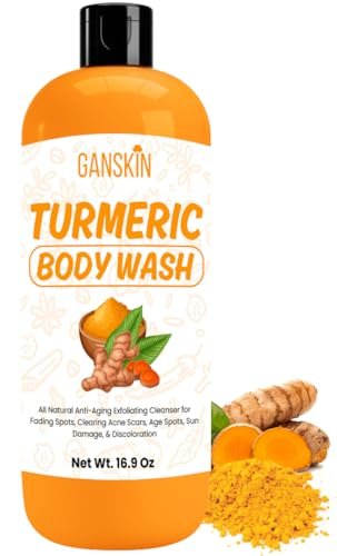 Ganskin Turmeric Body Wash – Skin Brightening Liquid Soap for Discoloration, Acne & Sun Damage – Natural Anti-Aging Exfoliating Body Wash (16.9 oz) - görsel 2