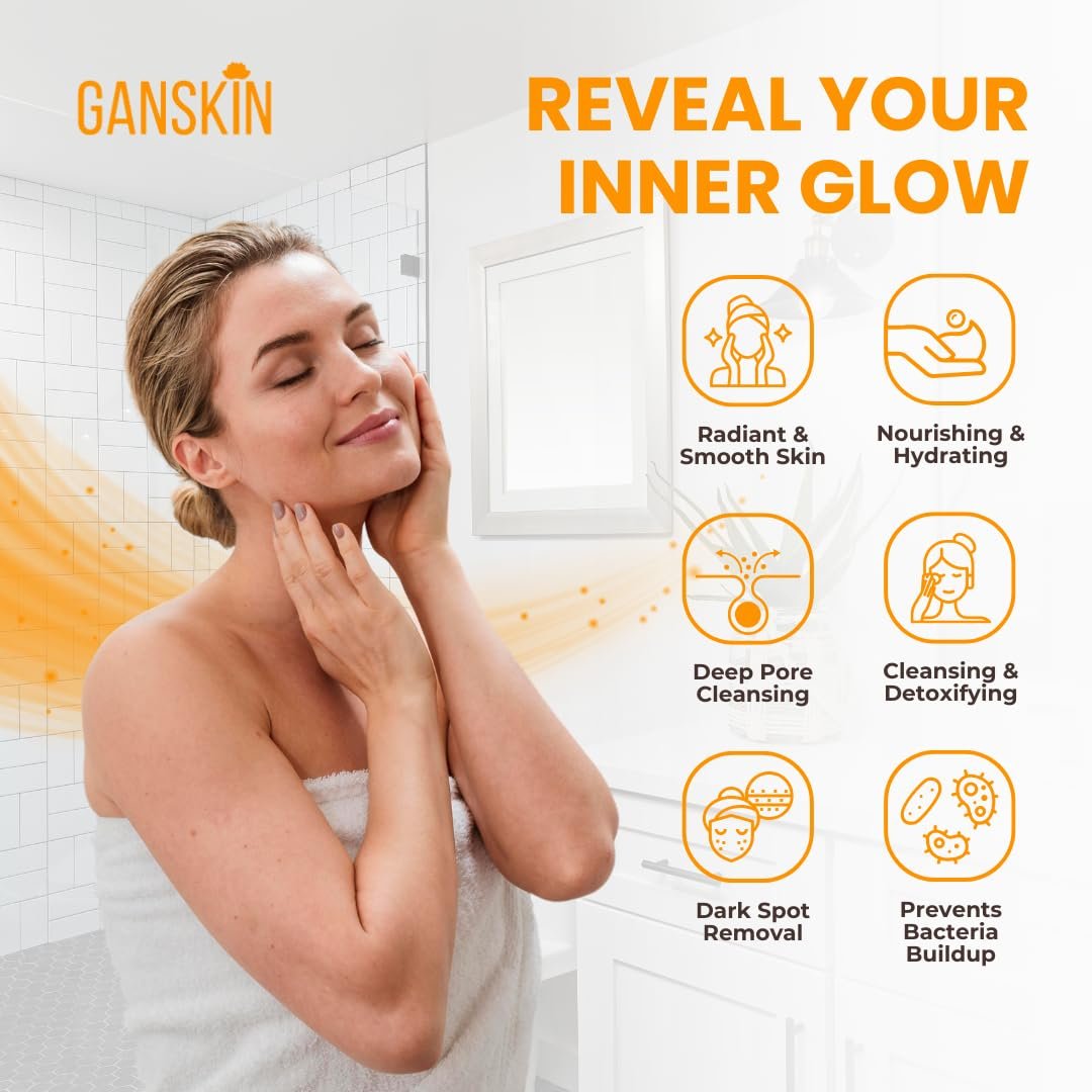 Ganskin Turmeric Body Wash – Skin Brightening Liquid Soap for Discoloration, Acne & Sun Damage – Natural Anti-Aging Exfoliating Body Wash (16.9 oz) - görsel 5
