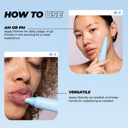 Vitamasques Overnight Lip Mask - Hydrating Coconut Flavor Lip Balm Moisturizer with Vitamins & Natural Oil - Nourishes, Plumps & Softens Lips - Korean Skin Care Lip Care Products (Pack of 3) Avelisse