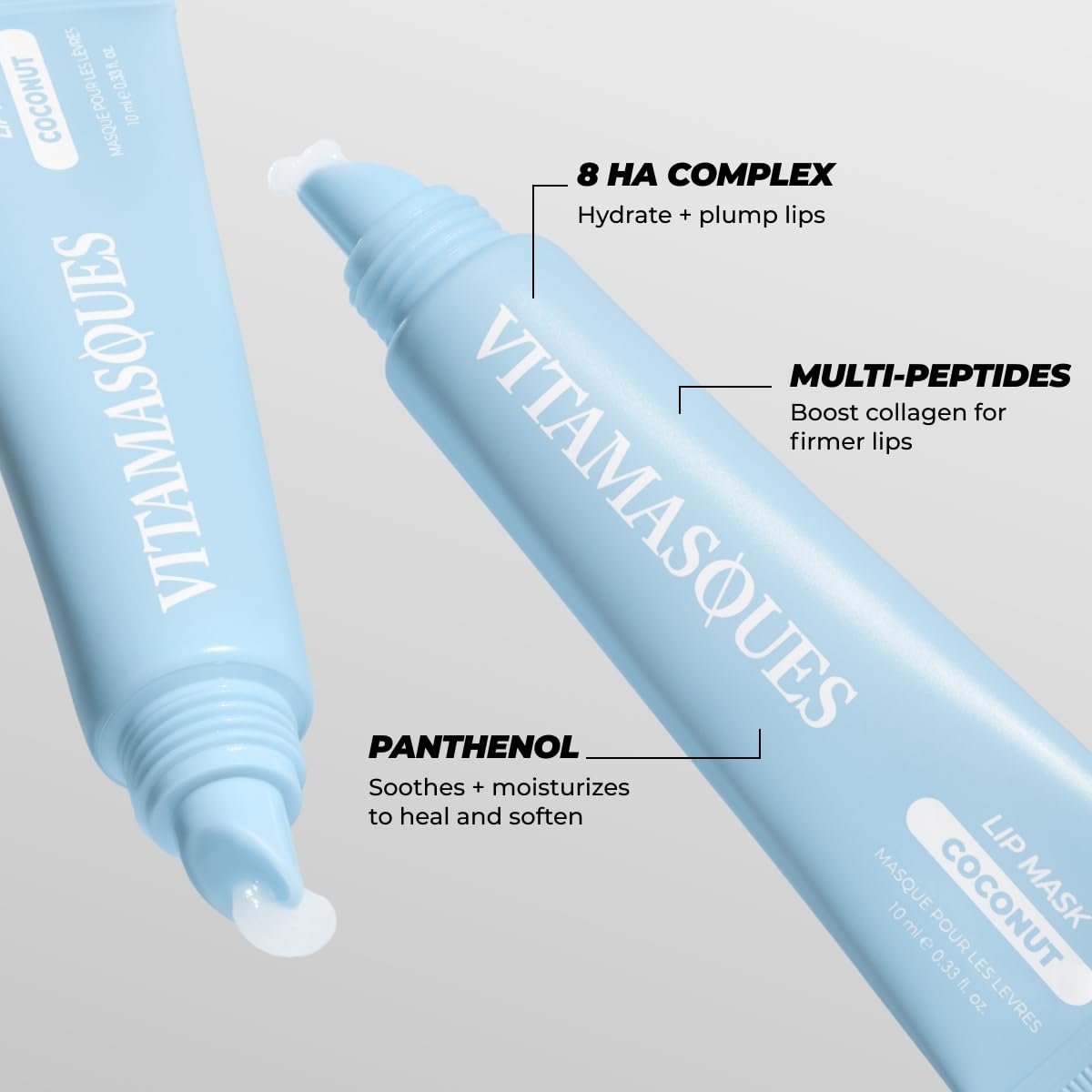 Vitamasques Overnight Lip Mask - Hydrating Coconut Flavor Lip Balm Moisturizer with Vitamins & Natural Oil - Nourishes, Plumps & Softens Lips - Korean Skin Care Lip Care Products (Pack of 3) Avelisse