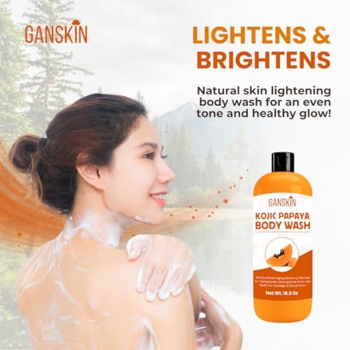 Ganskin Kojic Acid Soap for Hyperpigmentation – Skin Brightening Kojic Papaya Body Wash – Dark Spot Soap Reduces Acne, Scars, and Evens Skin Tone – Turmeric Body Wash for Brighter Glowing Face (16.9 oz) - görsel 8
