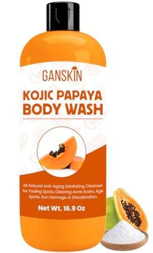 Ganskin Kojic Acid Soap for Hyperpigmentation – Skin Brightening Kojic Papaya Body Wash – Dark Spot Soap Reduces Acne, Scars, and Evens Skin Tone – Turmeric Body Wash for Brighter Glowing Face (16.9 oz) - görsel 2