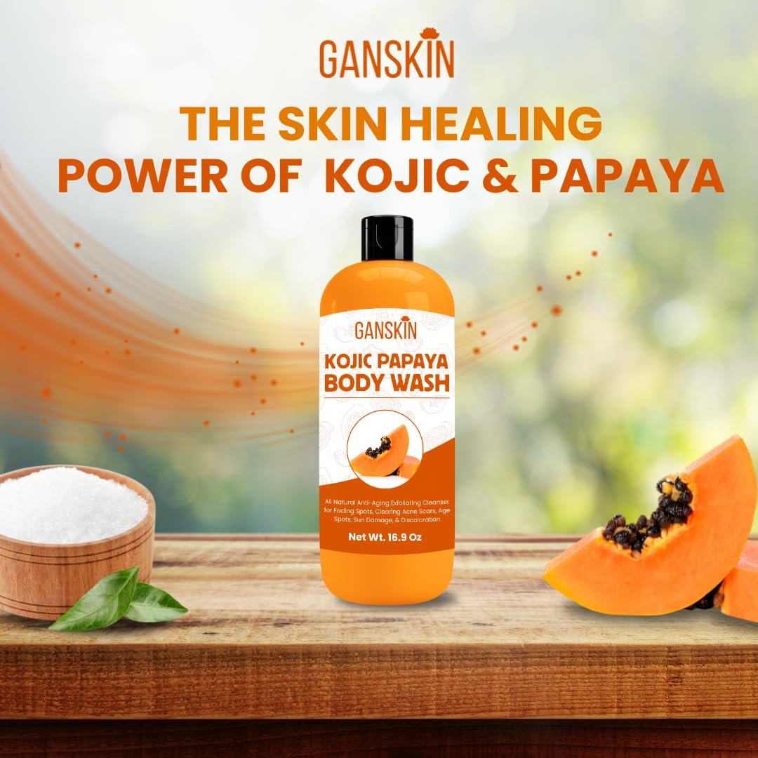 Ganskin Kojic Acid Soap for Hyperpigmentation – Skin Brightening Kojic Papaya Body Wash – Dark Spot Soap Reduces Acne, Scars, and Evens Skin Tone – Turmeric Body Wash for Brighter Glowing Face (16.9 oz) - görsel 13