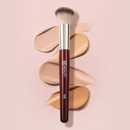 BK BEAUTY 106 Round Foundation Brush – Dense Dome Shape for Liquid & Cream Foundation, Seamless Streak-Free Application, Multi-Use Face Makeup Tool Avelisse