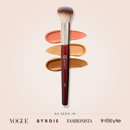 BK BEAUTY 106 Round Foundation Brush – Dense Dome Shape for Liquid & Cream Foundation, Seamless Streak-Free Application, Multi-Use Face Makeup Tool Avelisse